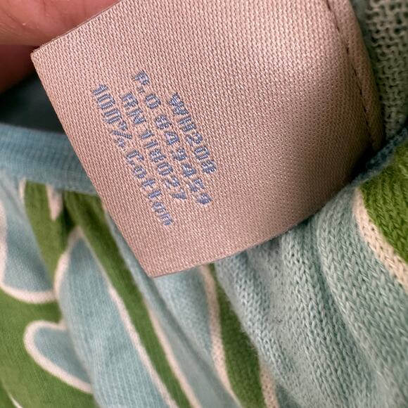 BODEN Knit 100% Cotton 3/4 Sleeve Sweater Dress Aqua Green Floral Size U.S. 12 - Picture 7 of 10